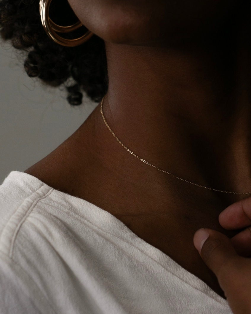 Super Dainty Chain Necklace / Dainty Chain Necklace / 14k Gold Fill, Sterling Silver, Rose Gold