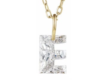 Lab-Grown Diamond Letter Necklace, Personalized Initial Pendant, Custom Letter Necklace in 14k Gold, Minimalist Alphabet Jewelry Gift