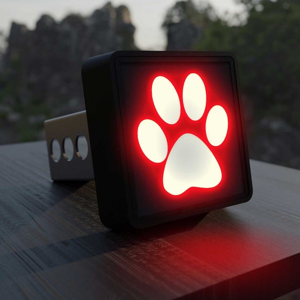 Paw Print LED Hitch Cover - Third Brake Light