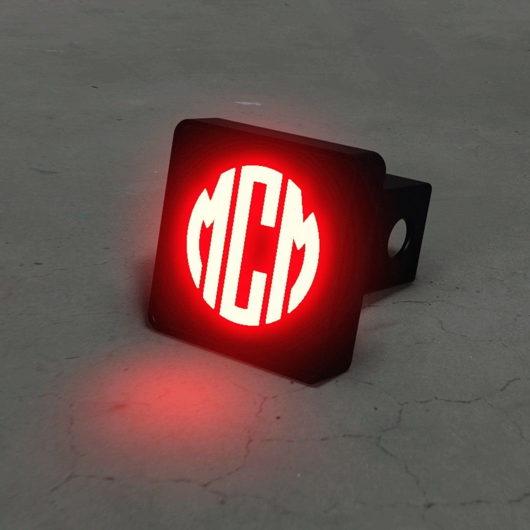 Custom Monogram LED Hitch Cover Brake Light Etsy