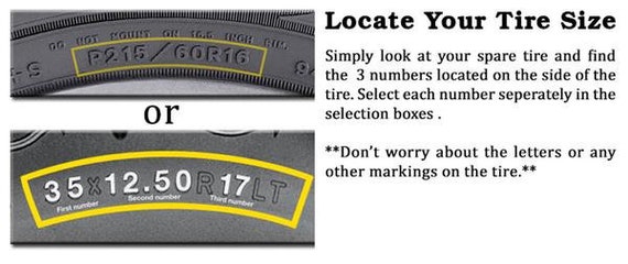 Spare Tire Size Chart