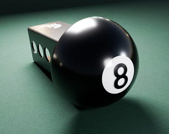 8-Ball Hitch Cover – Pool Ball Trailer Hitch Plug for SUV, or Truck