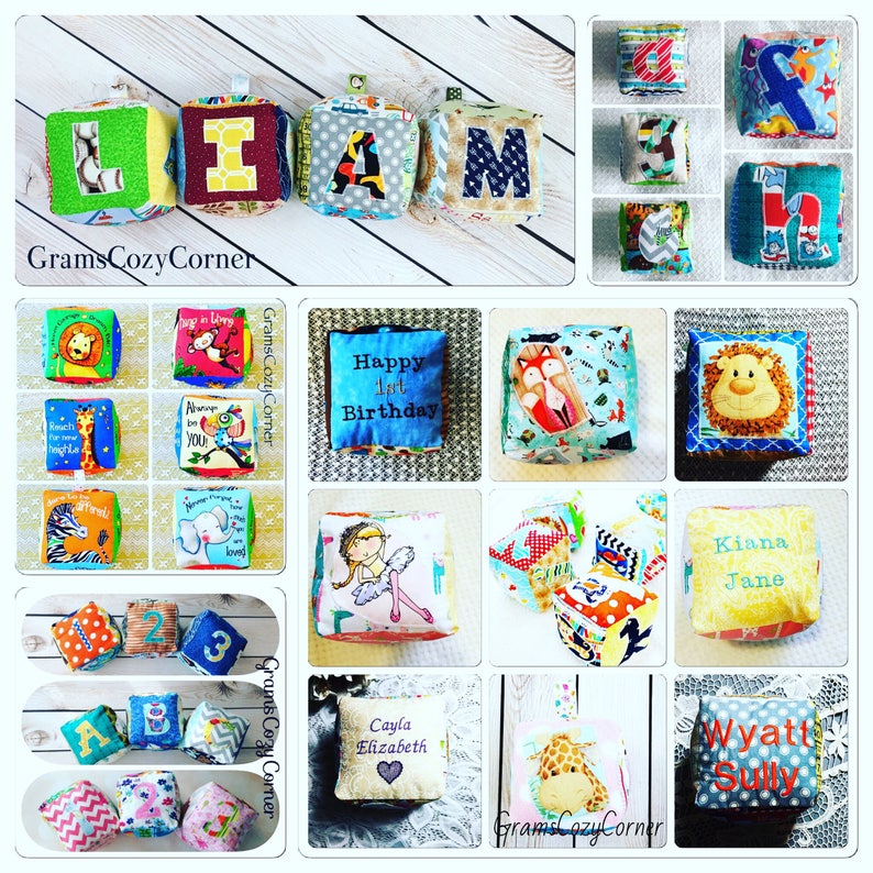Fabric Baby Block Sets 4.55 Inch Blocks Soft Stuffed Etsy