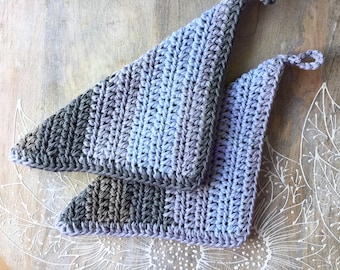 Hand Crocheted Cotton Washcloths: Reusable Kitchen Dishcloths (7x7 in)