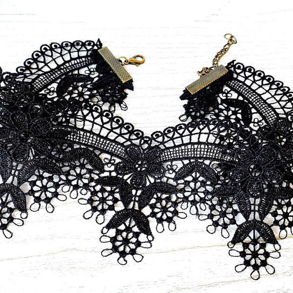 Lace choker Black lace choker Gothic choker Choker collar for women Collar choker Lace choker necklace Victorian choker