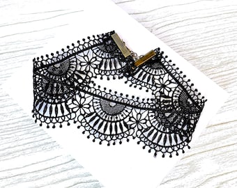 Black Lace Choker, Victorian Gothic Collar