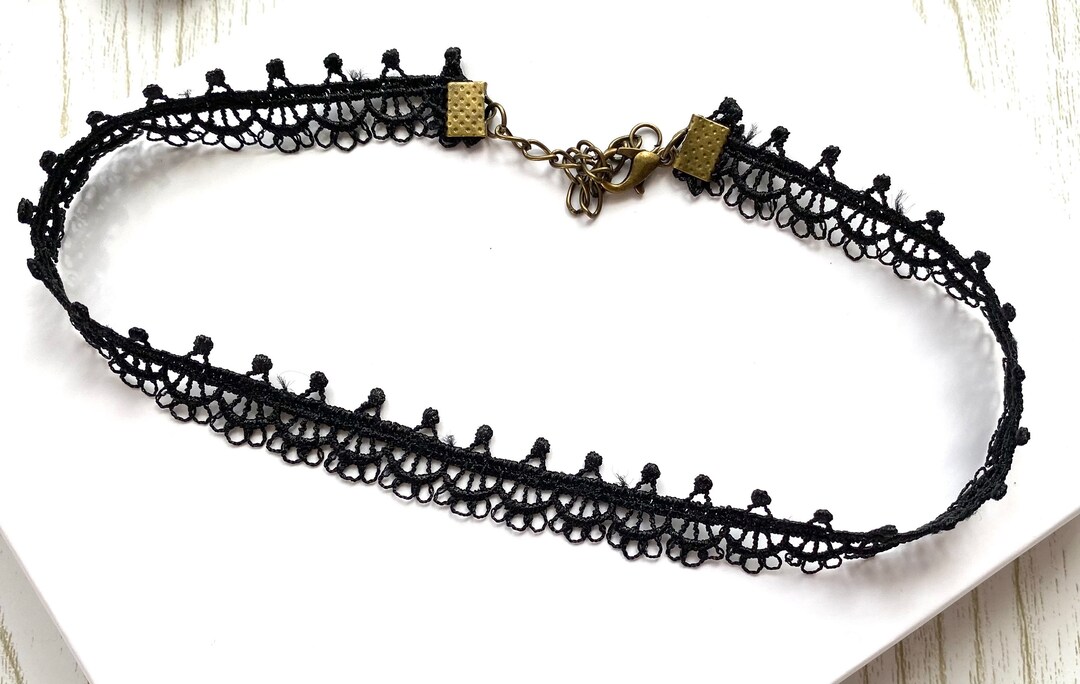 Black Lace Choker Necklace - Gothic Victorian Collar - Etsy