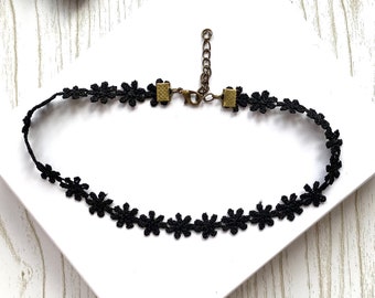 Black Lace Choker Necklace - Gothic Victorian Collar
