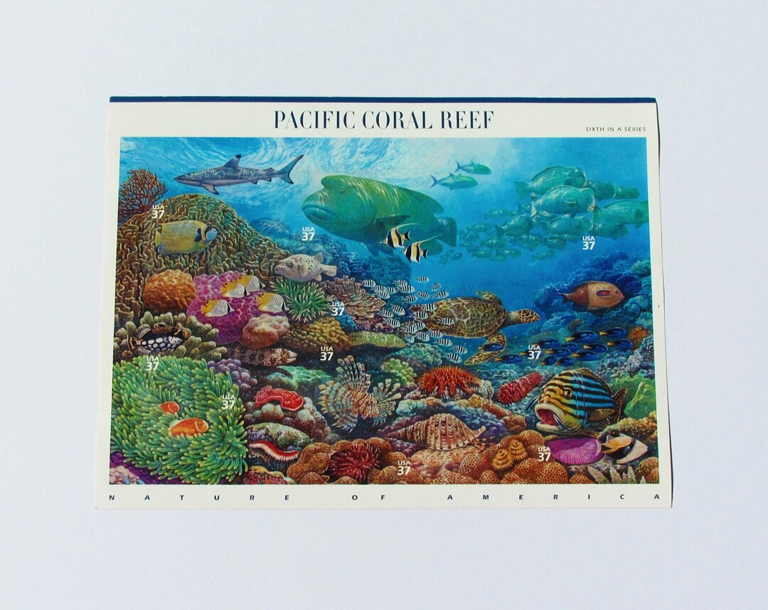 2004 USPS Pacific Coral Reef Stamps Nature of America Series - Etsy