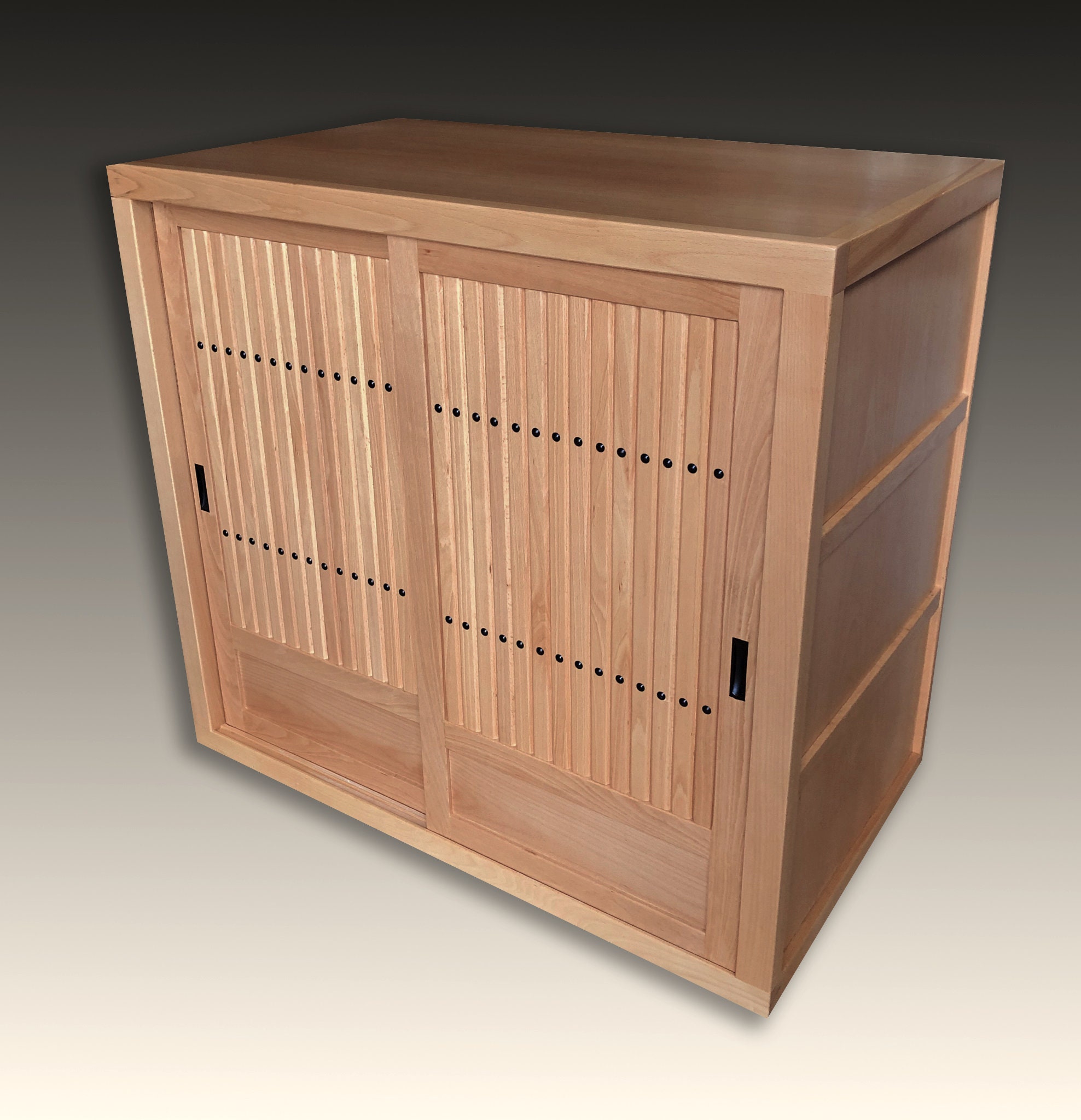 The Nara Collection - Japanese Cherry, Beech or Walnut Getabako Shoe Tansu  or Storage Cabinet- TJ8F51