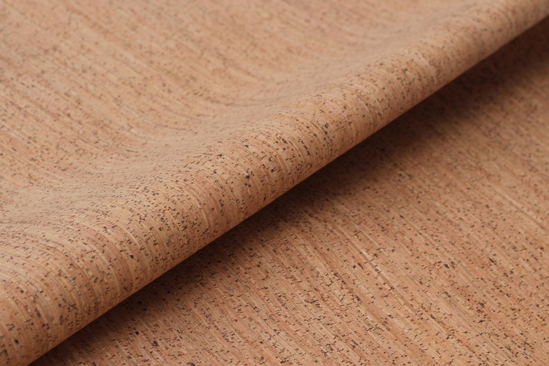 Cork Leather Fabric FREE SHIPPING NATURAL tiny stripe Any Etsy