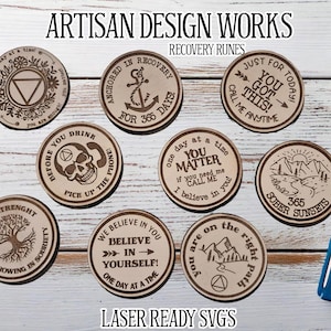 Herstelrunes laser-svg-set| Hersteltokens| Sobere munten| Twaalfstapmunten| Pockettokens