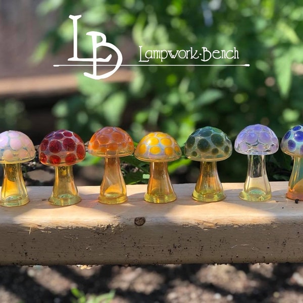 Fairy Core Borosilicate Glass MINI Mushroom Ornament Glass Ornament Fungus Fairy Garden Nature Glass Gifts Cottage core Decor