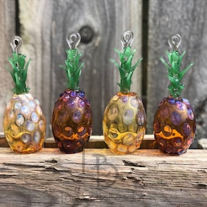 One Single Handmade in USA Glass MINI Pineapple Ornament Blown Glass Pineapple Sun-Catcher Welcome Hospitality Pineapple Glass Ornament