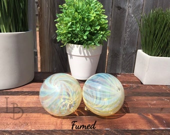 One Glass Ornament Hand Blown Lightweight Glass Clear Fumed Glass Christmas Garden Handmade in USA Glass Ornament Sun Catcher-Clear Twist