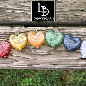 Valentine’s Day One Single Handmade in USA Glass MINI SIZE Heart Ornament Glass Heart Girlfriend Love Equality Rainbow Wedding Favors