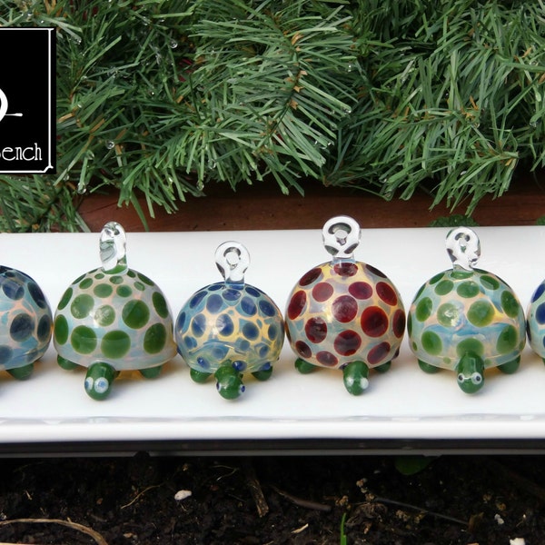 Handmade Lampwork Glass Turtle Ornaments