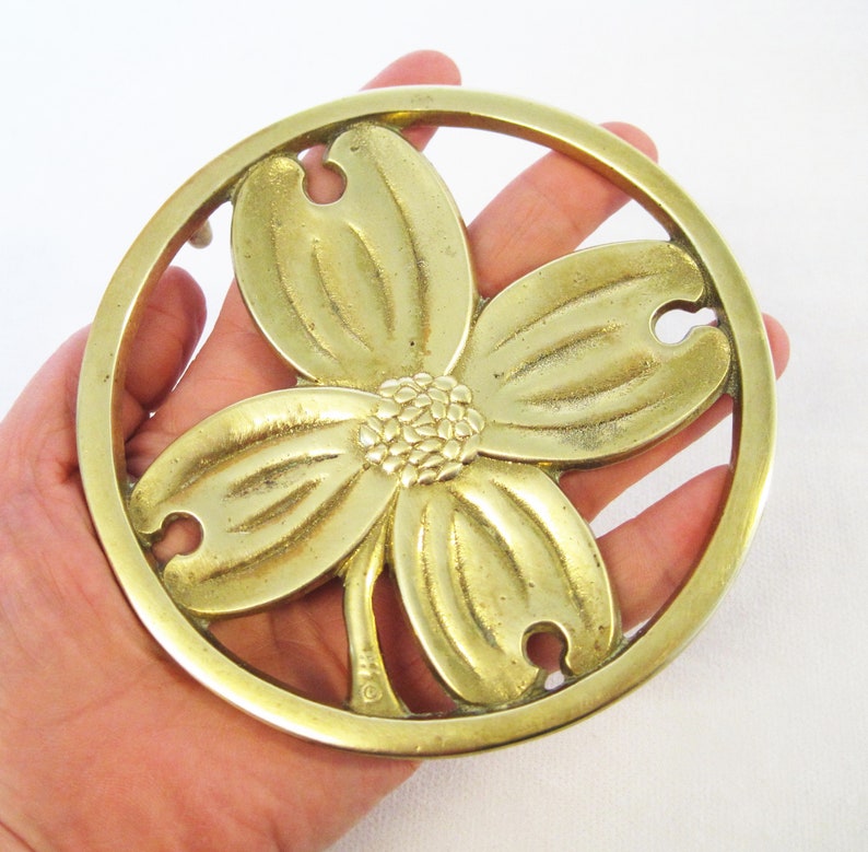 Virginia Metalcrafters Brass Trivet Teapot Stand Pot Stand image 0