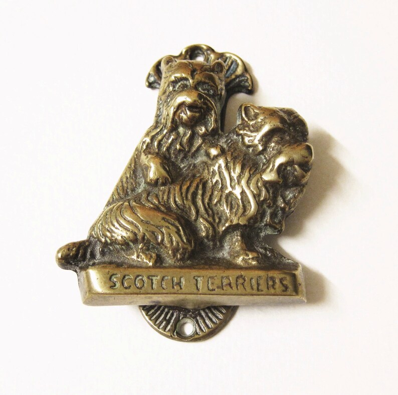 Scotch Terriers Brass Door Knocker Scottie Dog Door Knocker image 0