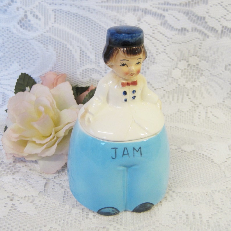 Ceramic Jam Pot Figurative Preserves Pot Pageboy or Bellhop image 0