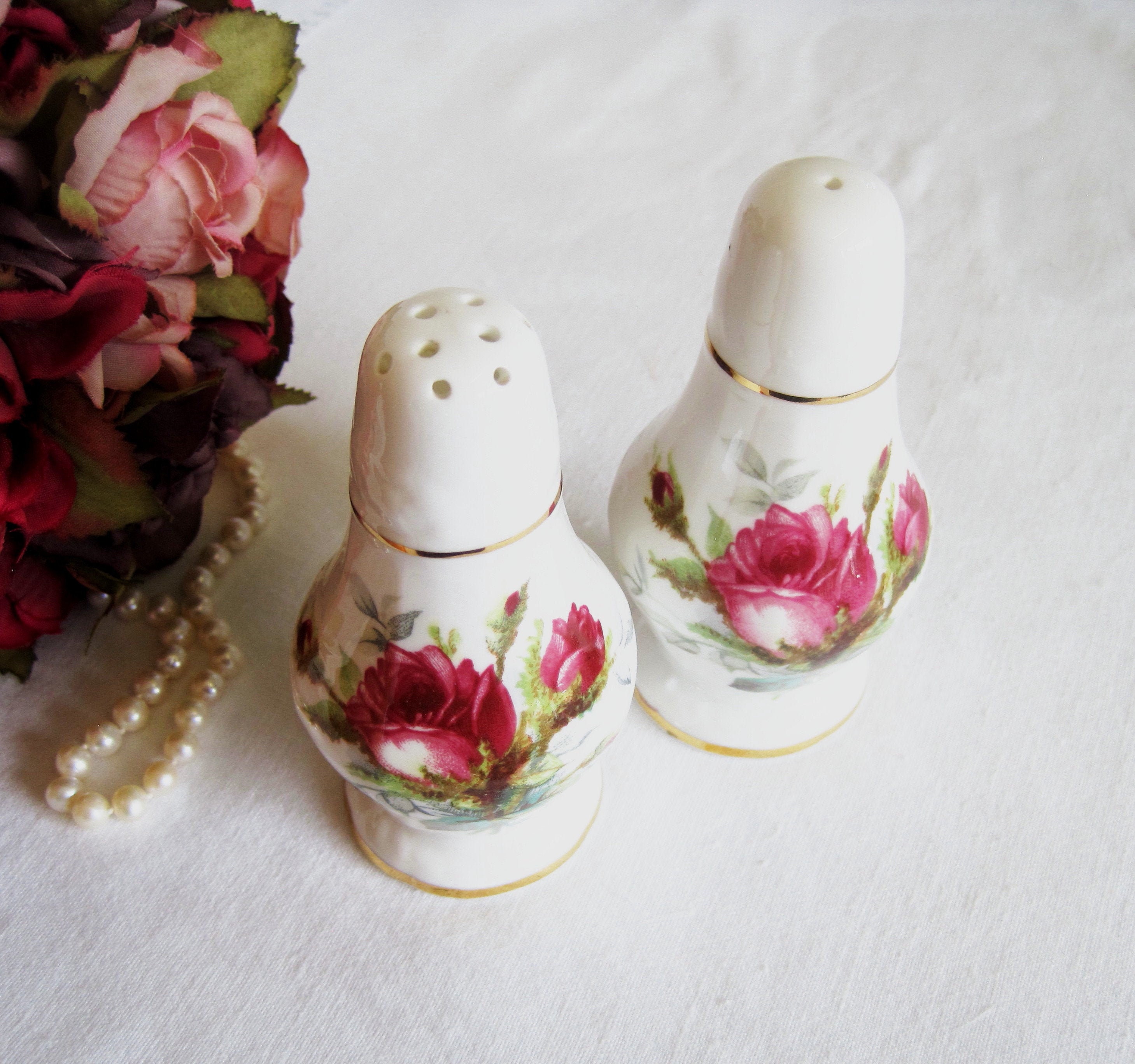 Pattern No Howard Sprays 2991 Hammersley Bone China Salt and Pepper Shakers