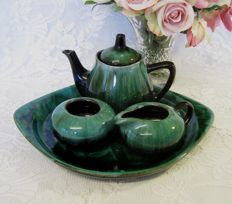 Blue Mountain Pottery Four Piece Tea Service For One or Two image 0