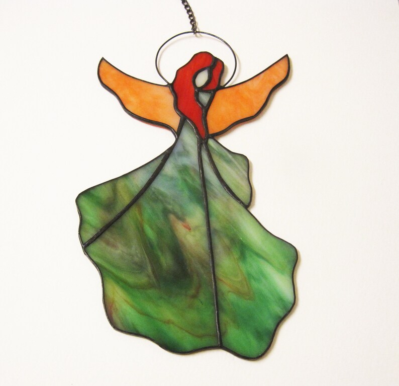 Stained Glass Angel Sun Catcher Window Décor Christmas image 0