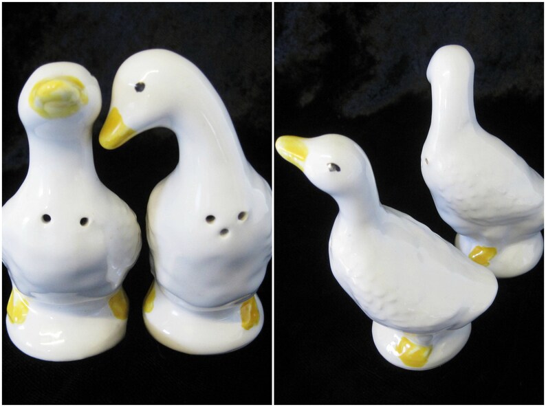 Novelty White Duck Cruet Set White Duck Salt and Pepper Shakers