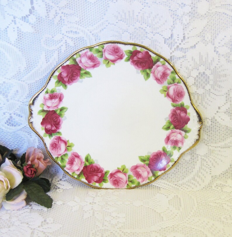 Royal Albert Old English Rose Eared Cake Plate image 0