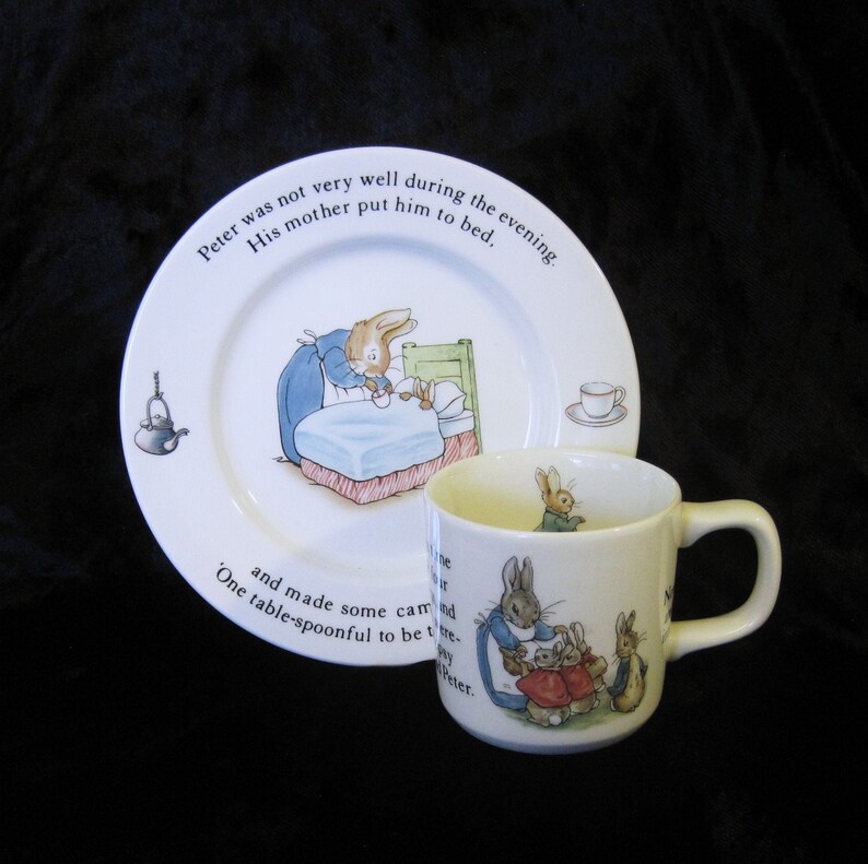 Beatrix Potter Peter Rabbit Wedgwood China Mug and Plate image 0