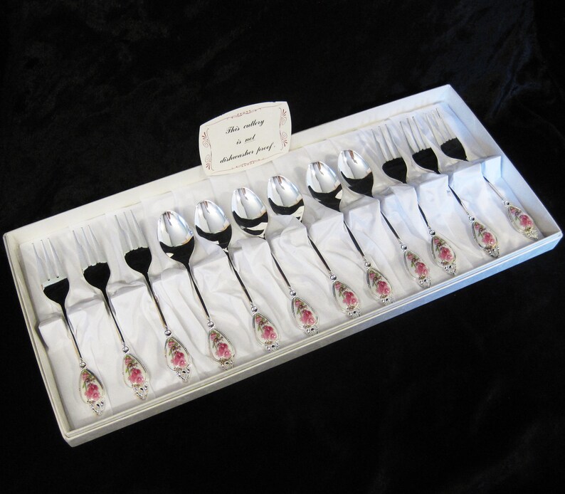 Set of Silver Plated Teaspoons and Pastry Forks 6 of Each image 0