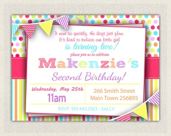 2nd birthday invite etsy