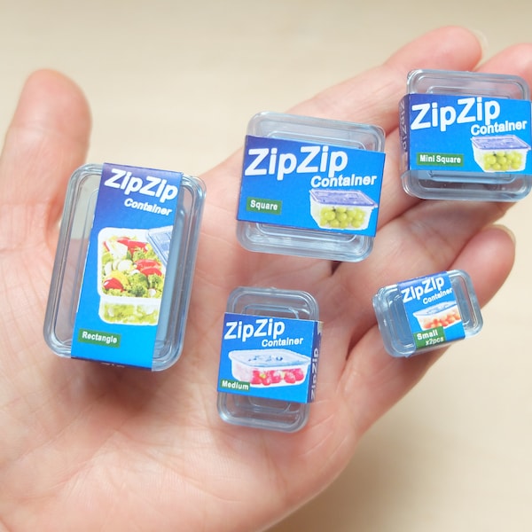 Miniature Food Containers Set of 5 pcs - Miniature Storage Container for BJD Dollhouse