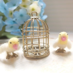 Miniature Bird Cage - Small birdcage Charm - Wedding Birdcage - Bridal Birdcage - Vintage Birdcage - Antique Gold Birdcage - Antique Bird