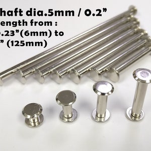 dia.0.2" / dia.5mm - Chicago screws , sheath making , Binding Barrel, Post and Screw , scrapbook