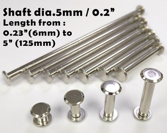 dia.0.2" / dia.5mm - Chicago screws , sheath making , Binding Barrel, Post and Screw , scrapbook