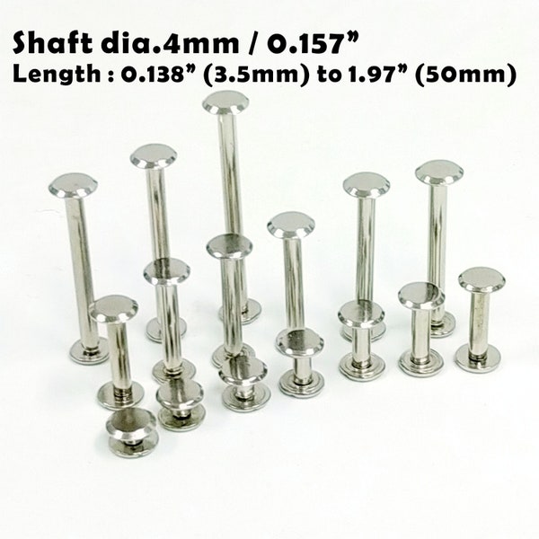 dia.0.157" / dia.4mm - Chicago screws , sheath making , Binding Barrel, Post and Screw , scrapbook