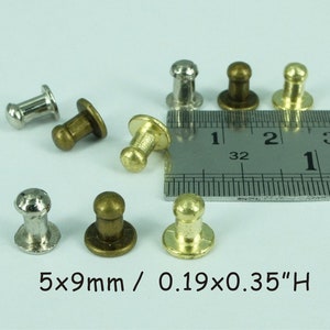 dia. 0.19"x0.35" / 5x9mm - 4pcs Miniature Silver door Knobs - Drawer Pulls  -Small Drawer Handle - DIY jewelry box pulls - Small Door Knobs