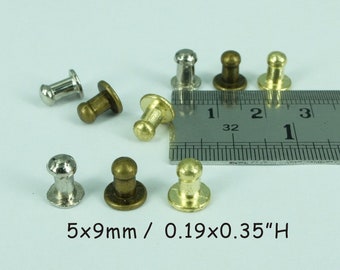 dia. 0,19"x0,35" / 5 x 9 mm - 4 pomelli per porte in argento in miniatura - maniglie per cassetti - piccola maniglia per cassetti - maniglie per portagioielli fai da te - piccole manopole per porte