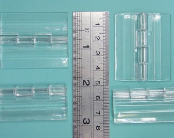 4 cerniere in plastica piccole da 45 mm x 38 mm (1,77" x 1,5") - Cerniere in acrilico - Cerniere trasparenti - Cerniere piccole - Cerniere per portagioie