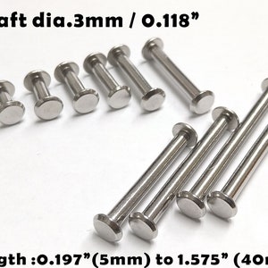 dia.0.118" / dia.3 mm - Viti Chicago, fabbricazione di guaine, barilotto di rilegatura, perno e vite, album