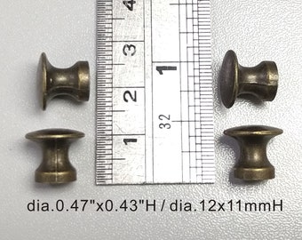 dia.0.47"x0.43"H / dia.12x11mmH - 4pcs Small Door Flats Knobs Color  - Drawer Pulls - Small Bronze Cabinet Knobs