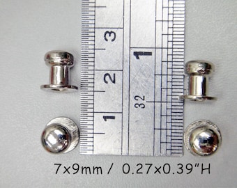 dia.0.27 "x0.39"H / 7x9mmH - 4pcs Pequeño cajón de plata tiradores - Perillas de la puerta - - Perilla de gabinete pequeño - Perilla pequeña - Perilla de metal