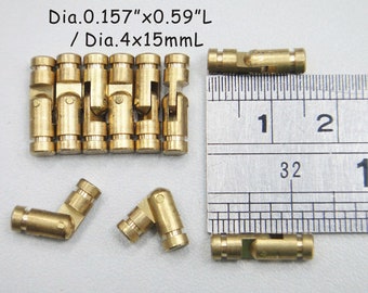 10 pezzi di piccole cerniere a barilotto in ottone diam. 0,157"x0,59"L (diametro 4 mm x 15 mm) - Cerniere per scatole di legno - Cerniere per case delle bambole - Cerniere in miniatura - Cerniere per mobili 006