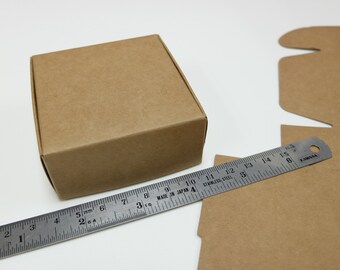 10pcs Kraft Paper Box (2.75 x 2.75 x 1.25") - Brown Paper Box - Gift Box - Wedding Favor Box - Jewelry Box - Handcrafts Packaging 004