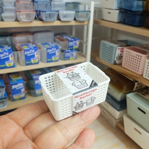 Miniature Storage Basket Set of 2pcs - Miniature Trays - Miniature Storage Containers for BJD Dollhouse