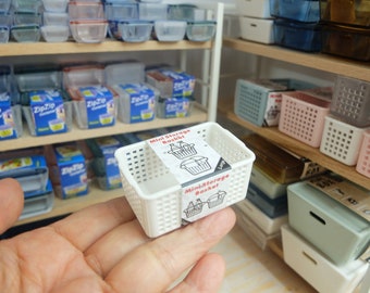 Miniature Storage Basket Set of 2pcs - Miniature Trays - Miniature Storage Containers for BJD Dollhouse