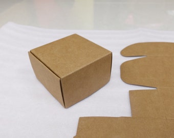 10 pcs Paper Box (2.56 x 2.56 x 1.57") - Kraft Paper Box - Brown Paper Box - Gift Box - Wedding Favor Box - Jewelry Box - Packaging 08