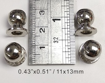 dia.0.43"x0.51" / 11 x 13 mm - 4pz Pomelli per cassetti in argento - Pomelli per porte di armadietti piccoli - Pomelli in metallo piccoli