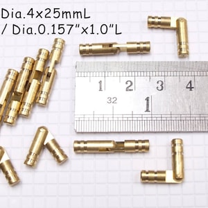 Dia0.157"x1.0"L /dia.4mmx25mm - 10pcs Small Brass Barrel Hinge  - Wooden box Hinge - Dollhouse Hinges - Miniature Hinges - Cabinet Hinges